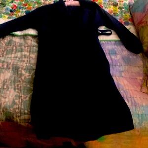 Eileen Fisher Boiled Wool Shawl Wrap Jacket Size Petite Large Midnight Navy Blue